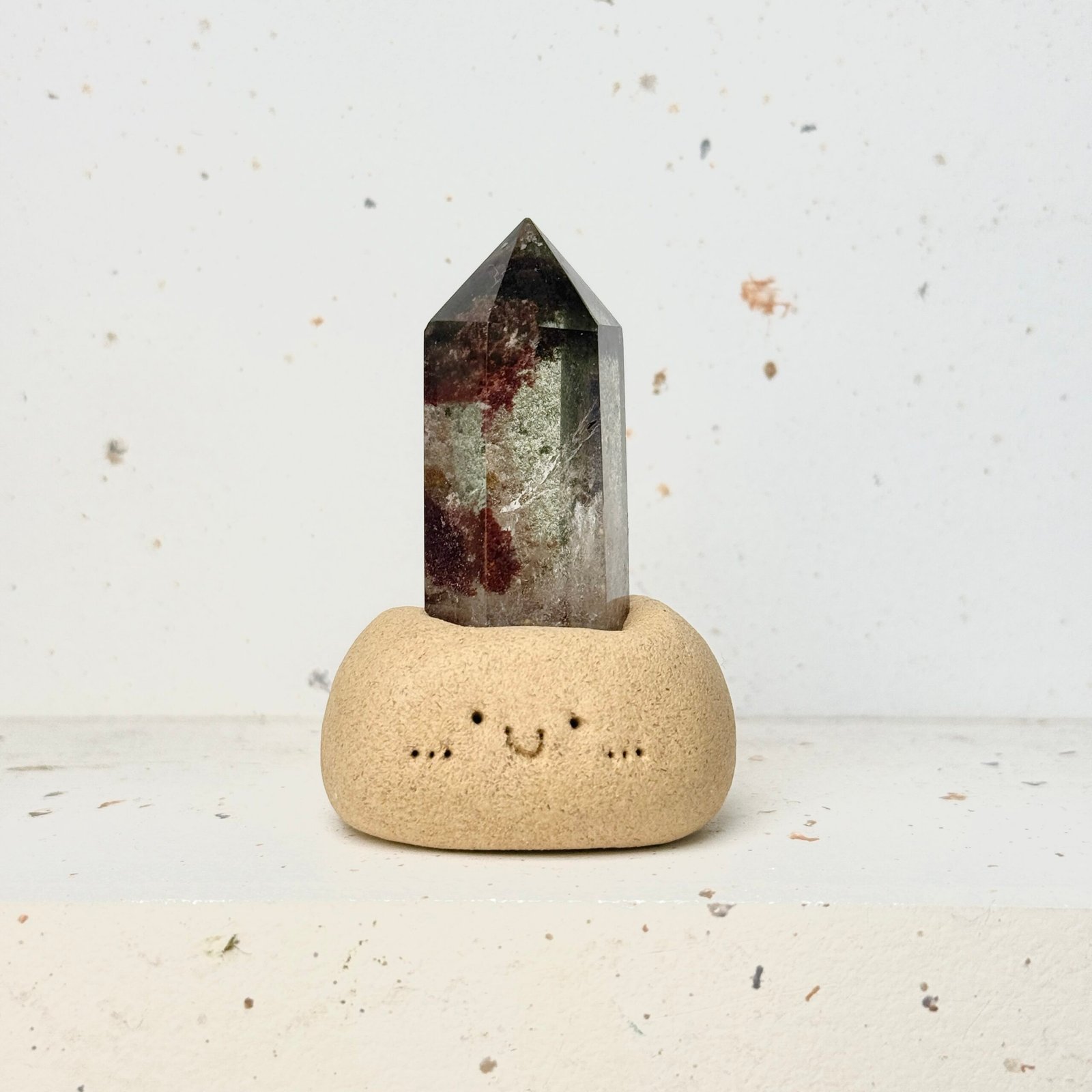 L207幽靈水晶小豆丁Phantom quartz bean