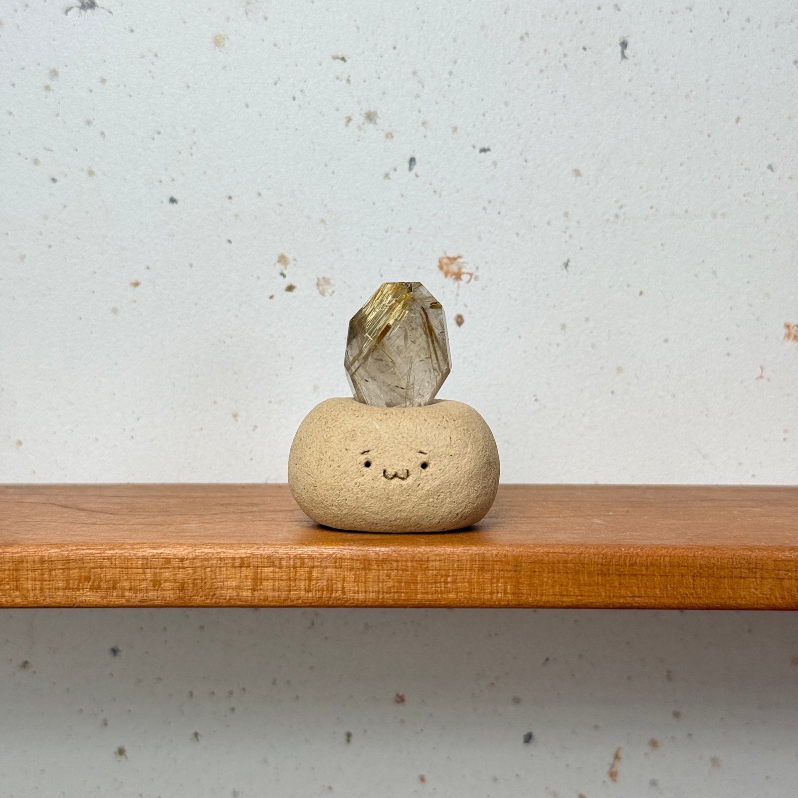 I59金髪晶小豆丁Golden rutilated quartz bean